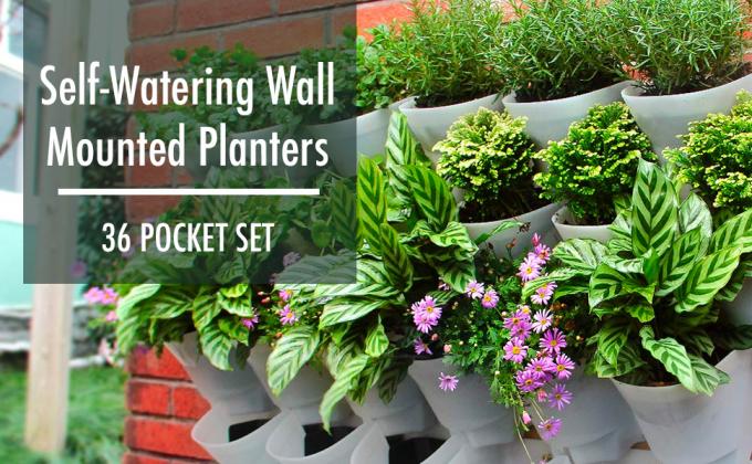 worth garden 36 pocket planter vertical planter wall hanging planter self watering pot set planter