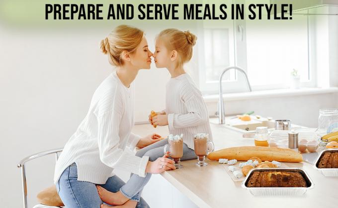 Disposable Aluminum Oblong Foil Pans Recyclable Tin Food Storage Tray Extra-Sturdy Containers