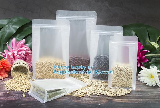 China Zipper Lock Leakproof Reusable Storage Pouches For Zip Food Storage Lock Packaging With Tear Notches factory