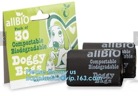 Eco Friendly Dog Waste Pet Poop Bags Refill Rolls With Dipenser, Bone Shape Dispenser Eco Biodegradable Dog Poop Waste