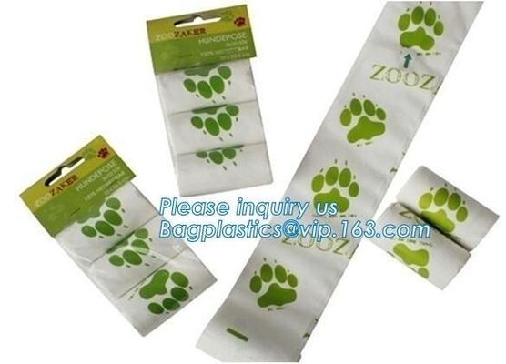 Eco Friendly Dog Waste Pet Poop Bags Refill Rolls With Dipenser, Bone Shape Dispenser Eco Biodegradable Dog Poop Waste