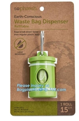 Degradable Pet Waste Poop Bags Dog Cat Clean Up Refill Garbage Bag, Pet Waste Bag Outdoor Dog Cleaning Bags Biodegradabl