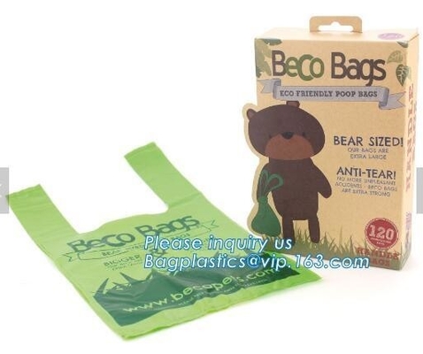 100% Eco Friendly Plastic Shopping Bags/T-Shirt Compostable Food Packaging For Supermarkt, Disposable Plastic Garbage Ba