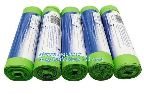 Kitchen Bath Bedroom Car Biodegradable & Compostable Transparent Poly Flat Bags On Roll With Paper Core For Supermarket