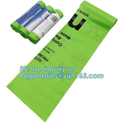 Kitchen Bath Bedroom Car Biodegradable & Compostable Transparent Poly Flat Bags On Roll With Paper Core For Supermarket