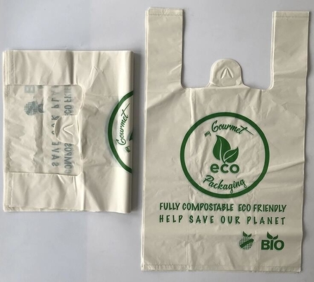 Awesome Quality Compostable T Shirt Plastic Bags, Corn Starch Plastic Bag / Compost T-Shirt Bag / 2.5mil Thickness Plast