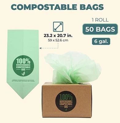 100% Environment Friendly Compostable Cornstarch Garbage Bags, GUARANTEED LOWEST PRICE! Eco-Friendly Plastic Bag, 100 %