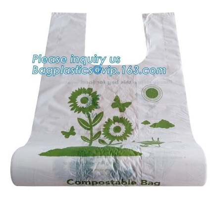 Compostable Supermarket Star Seal Flat Bag On Roll For Food, 100% Compostable Custom Colourful Printed Gusset Plastic Pe