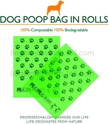 Unscented, Leak-Proof, Earth-Friendly Dog Waste Bag Poop Bags Custom Printed Wholesale Biodegradable Pet Dog Poop Bag