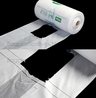 Cornstarch 100% Biodegradable Compostable Shopping Bag On Roll, Compostable 100% Biodegradable Shopping Bags With EN1343