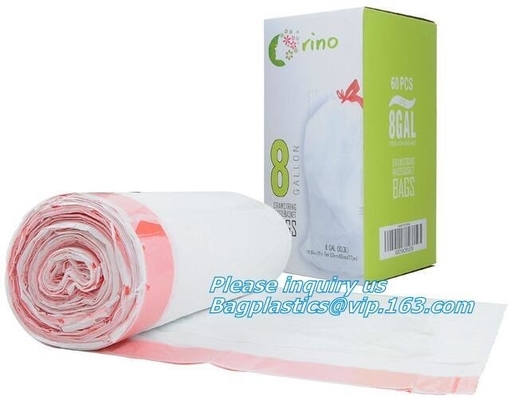 100% Biodegradable Compostable Drawstring Non Plastic Trash Bag Customized, Eco Biodegradable Compost Plastic Drawstring