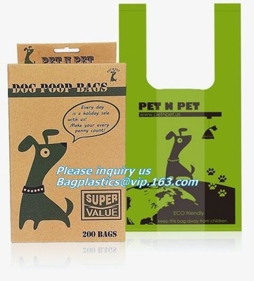 Dog Poop Bag Cornstarch Compostables, Unscented Environment Friendly Compostable Dog Pet Poop Bags, Star Seal Leak Proof