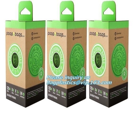 Dog Poop Bag Cornstarch Compostables, Unscented Environment Friendly Compostable Dog Pet Poop Bags, Star Seal Leak Proof