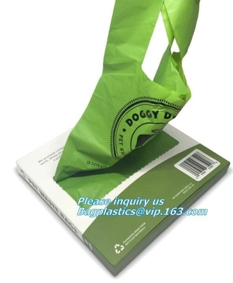 Compostable Logo Printed Colorful Pet Dog Waste Poop Plastic Garbage Bag 100% Biodegradable, Zero Waste Certified Dog Po