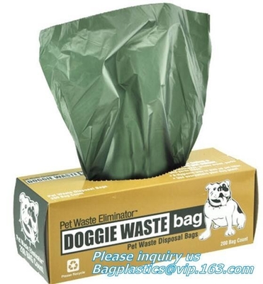 Cornstarch 100% Compostable Biodegradable Dog Poop Bags, Compostable Pet Poop Dog Print Bags, Pick Up Waste Pet Dog Poop