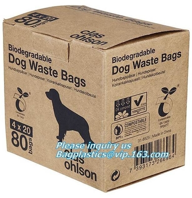 Disposable Compostable Dog Poop Bag For Pet Cleaning, Earth-Friendly Leak-Proof Dog Poop Waste Bags With Easy-Tie Handle