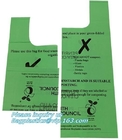 Biodegradable Plastic T Shirt Food Bag Compostable Vest Carrier Shopping Bag, Compost Home ASTM D6400 Biodegradable Tran