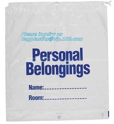 Laundry Dry Cleaning Bag Customized Printing, Hotel Laundry, PLA Biodegradable Compostable Tear Tape Tie Closure Bio