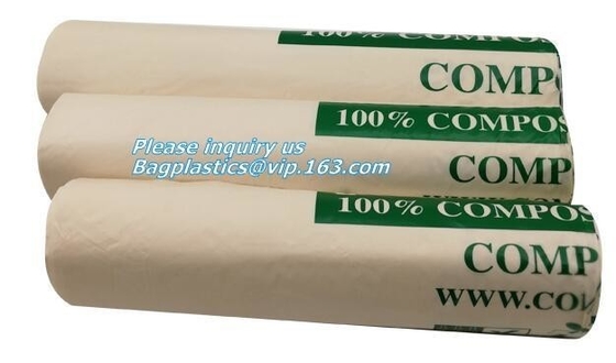 Biodegradable Compostable Garbage Bin Liners, Kitchen Bin Liner Compostable Flat Trash Bag On Roll, Bin Liner In Rol