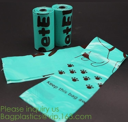 Factory Supplier Compostable Recyclable Clear Poly Bags Custom Logo Seal Garbage Bag,Dog Poop Bag, Doggy Bag, Pet Suppli