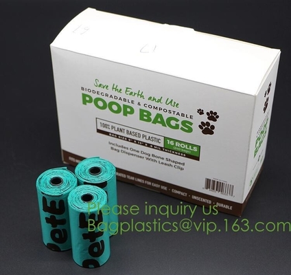 Factory Supplier Compostable Recyclable Clear Poly Bags Custom Logo Seal Garbage Bag,Dog Poop Bag, Doggy Bag, Pet Suppli