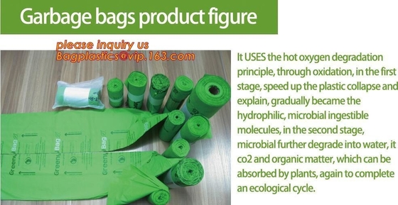 wholesale biodegradable compostable plastic trash bag on roll, Eco friendly cornstarch compostable bags disposable bags