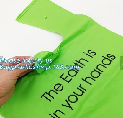 Factory Supply 100% Biodegradable T-Shirt Garbage Bag,Corn Starch Plastic Compostable Trash Bag Compostable Biodegradabl