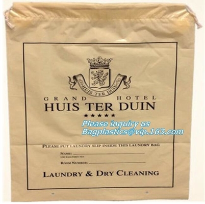 customer wholesale corn starch biodegradable compostable eco friendly laundry bag for hotel, Dissolvable laundry bag eco
