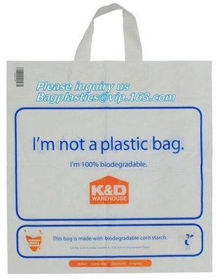 Compostable T-Shirt Bags/Vest Carrier PE Plastic resuable shopping bag, Biodegradable and Compostable T-shirt Bags/vest