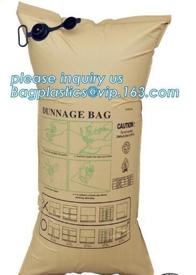 Custom kraft paper bags designer paper container dunnage air bag, pillow packing bag dunnage air bag for container, Kraf