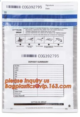 Bank Tamper Evident Security Bag/Secure Courier Bag Wholesaler/Clear Plastic Security Bags, Bank Cash Bag Polyester Bags