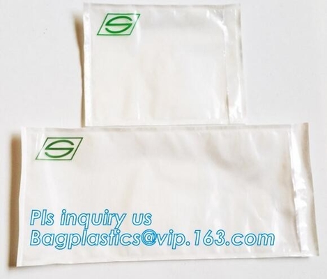 Customize plastic self adhesive packing list bag, envelope cash bag/plastic envelope cash bag used in store & bank, bagp