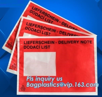 Customize plastic self adhesive packing list bag, envelope cash bag/plastic envelope cash bag used in store & bank, bagp