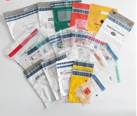 Bank Security Cash Bags/Coin Deposit Bags, Adhesive Seal Tamper Proof Customized Safety Cash Deposit Package Plastic Ban