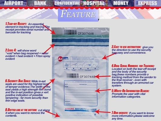 Hopper Currency Tamper Evident Security Bags Fraud Deposit Bags, Tamper-Evident Bags, Security Bank Pocket