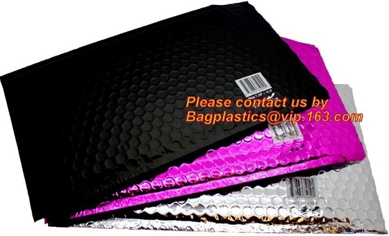 Security Holographic Metallic Foil Bubble Mailers Matte Metallic Rose Gold Self-Adhesive Closure. Metallic Shipping Bags