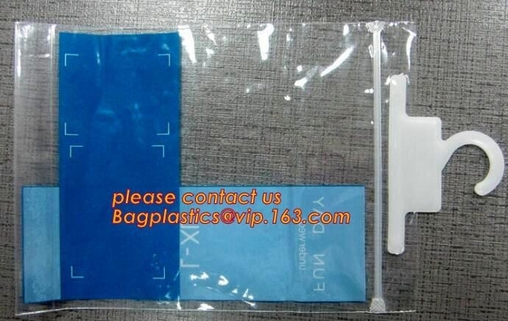Underwear hanging hook Clothes Package Garment Bag With Hook, Swimwear Zipper Bag With Hgng Hook