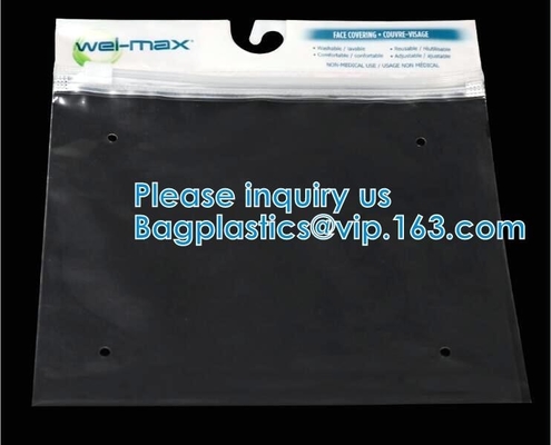 Biodegradable Hanger Hook Plastic Underwear Packaging Bags With Hanger, Frosted Hook Bag Button Opening