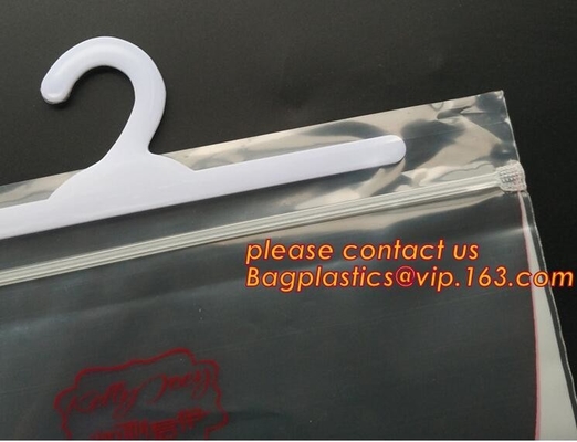Biodegradable Hanger Hook Plastic Underwear Packaging Bags With Hanger, Frosted Hook Bag Button Opening