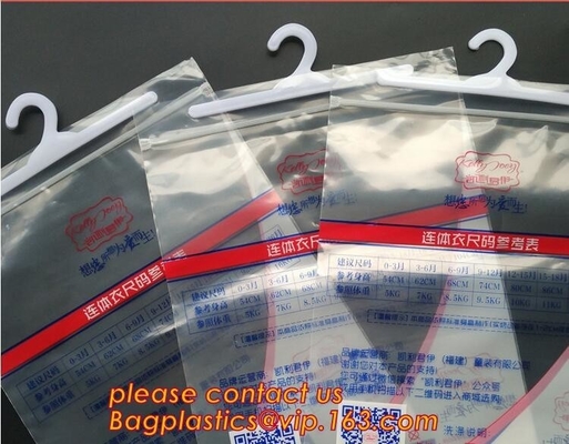 Biodegradable Hanger Hook Plastic Underwear Packaging Bags With Hanger, Frosted Hook Bag Button Opening