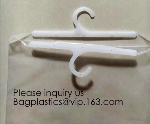 biodegradable Cloth Underwear Hanger Packaging Bag With Snap Button, Eco-Friendly Hook Garment Bag