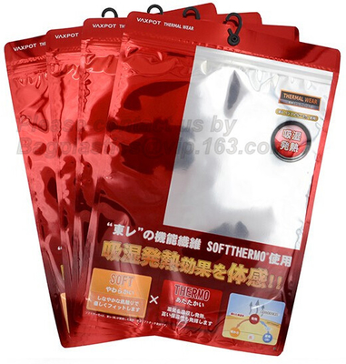 HOOK HANDLE BAGS, RIGID HANDLE ZIPPER BAGS, SWIMWEAR BAGS Custom Hanging Hook Packaging Bag