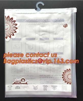Swimwear Packaging Pouch With K Top, Gusset Bag Bikini Zipper Packaging Bags, Hanger Hook Underwear