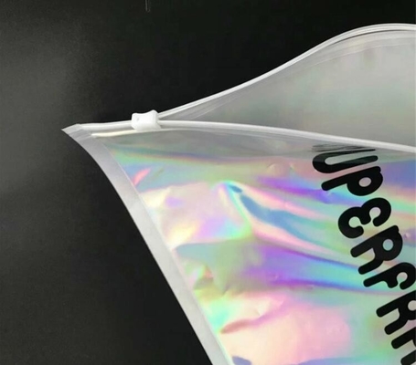 Metallized Slider Zipper Mailer pack Hologram Shiny Foil Glamour Holographic Mailers Metallic Apparel garment clothes
