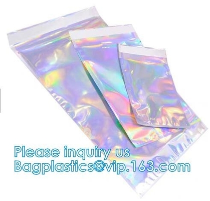 Holographic Mailer Shinny Mylar Mail bags Eyelash Kit Cosmetic Packaging Bag self-adhesive bag laser hologram neon bags