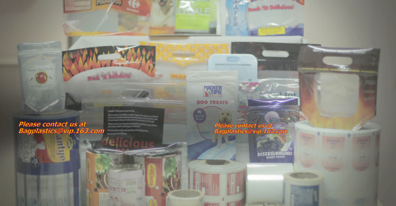 Stand Up Packaging Bag With See-Through Window, k Food Packaging Bag, Gravure Print Quad Seal Bag For Pet Food Pac