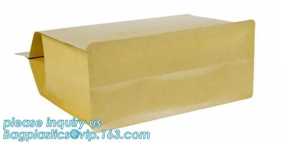 Stand up k kraft paper bags with clear window,resealable zipper stand up clear window brown kraft paper bag BAGEAS
