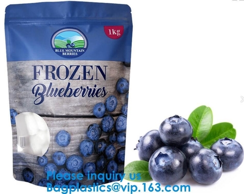 Custom Printed Stand Up Zipper Bags, Aluminum Foil Mylar Food Grade Plastic Stand Up k Pouch Bag