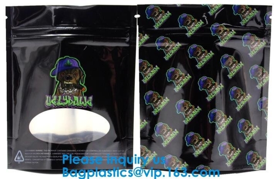 Custom Label Printed 0.5g 1g 2g Black Matte Smell Proof Aluminum Foil k Zipper Bag Smell Proof Bag Child Proof Myl