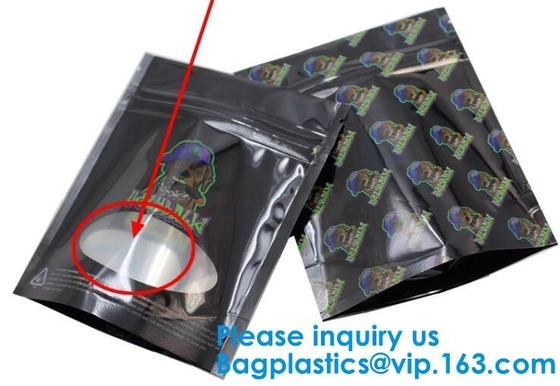 Custom Label Printed 0.5g 1g 2g Black Matte Smell Proof Aluminum Foil k Zipper Bag Smell Proof Bag Child Proof Myl